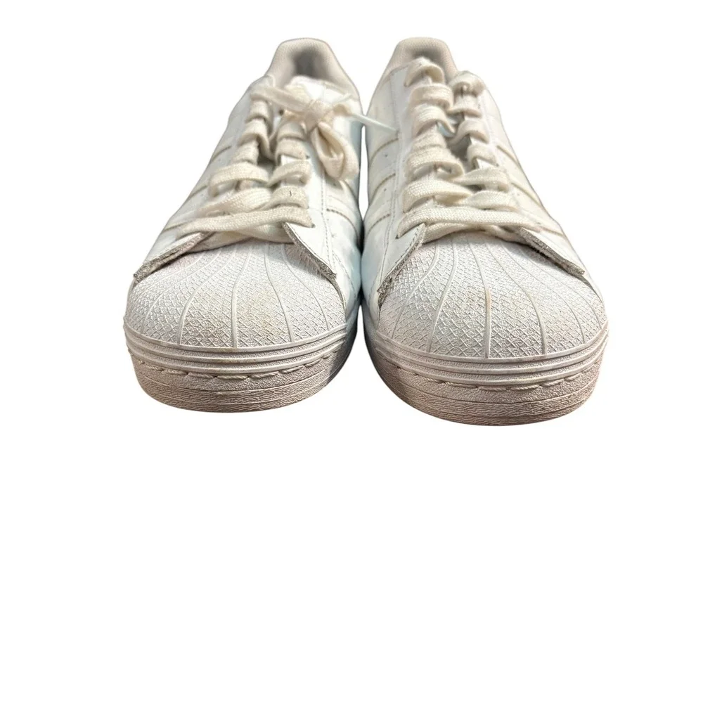 Adidas Superstar Mens Triple White Leather Shell Toe Sneakers EG4960 Size 12